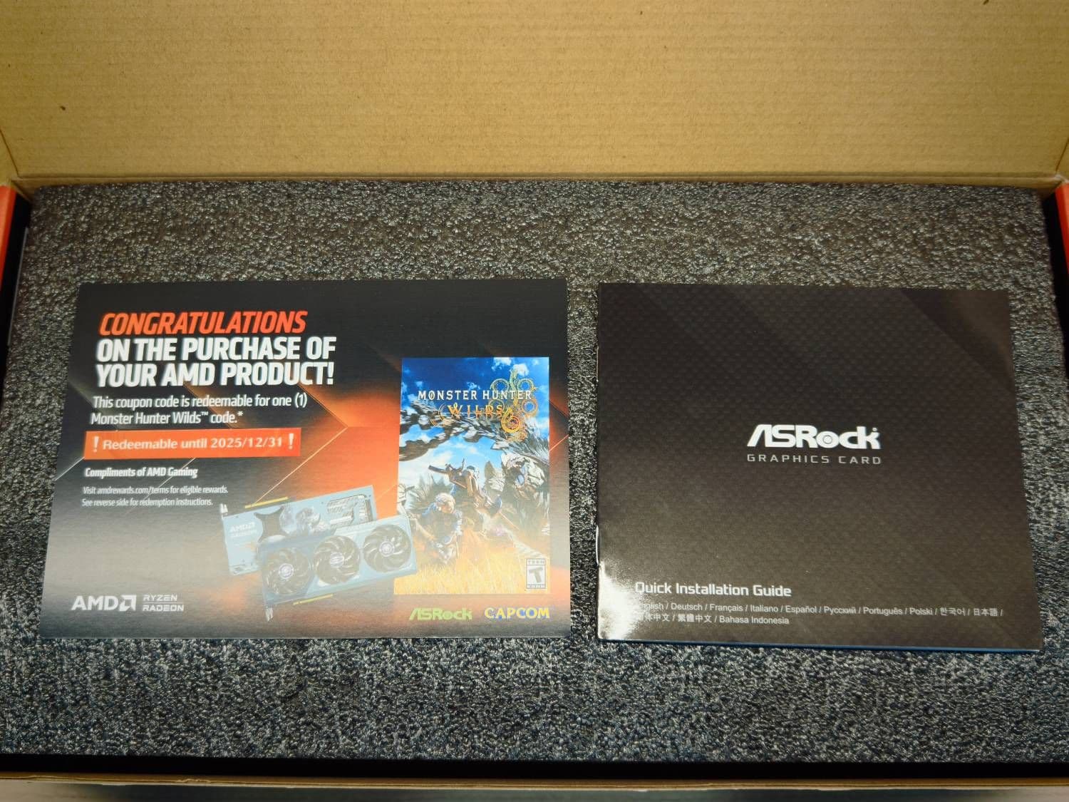 [開箱] Asrock 9070 XT MHWilds聯名卡簡單開箱 圖片 3